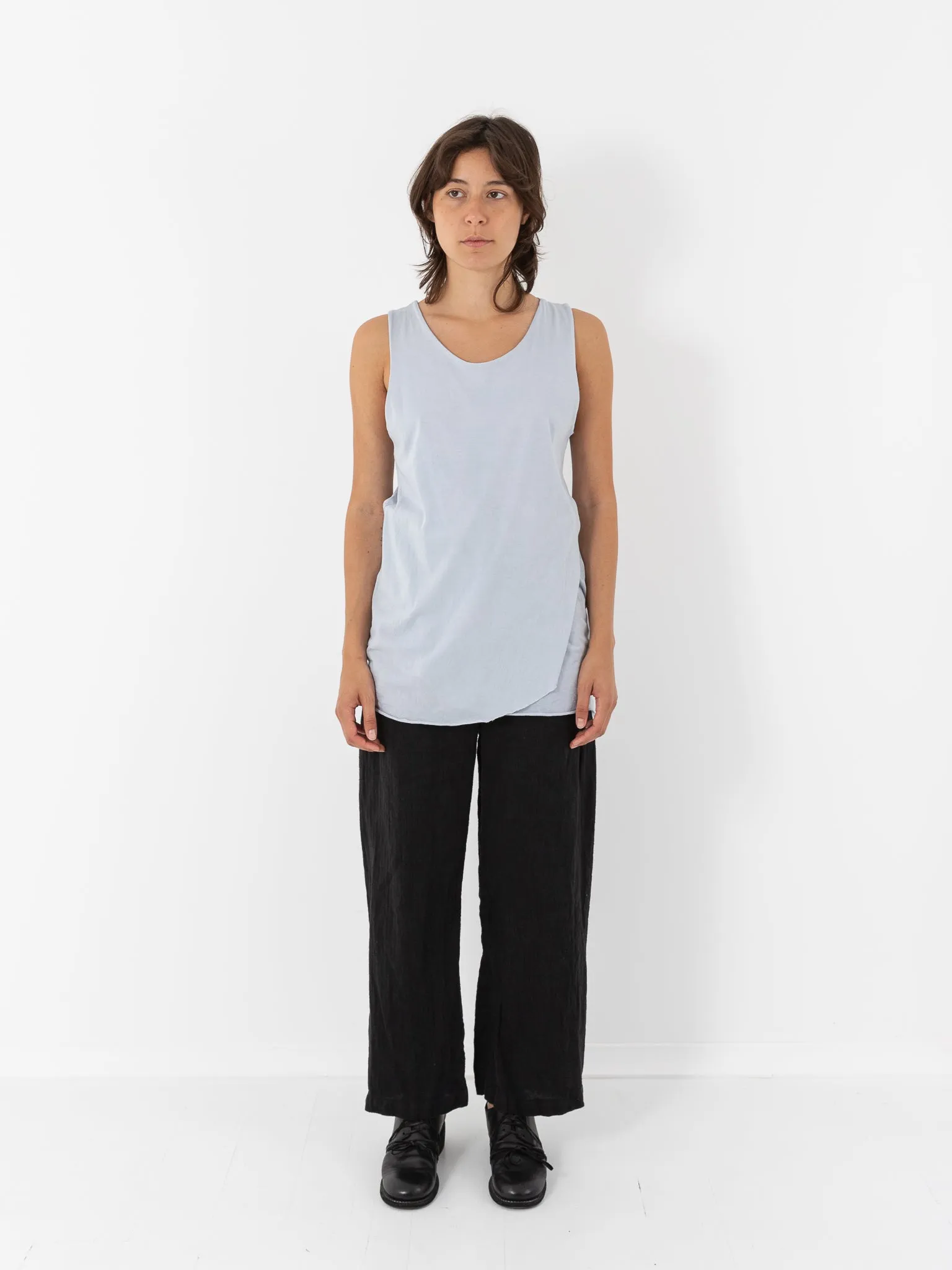 Atelier Suppan Front Cross Tee, Light Blue