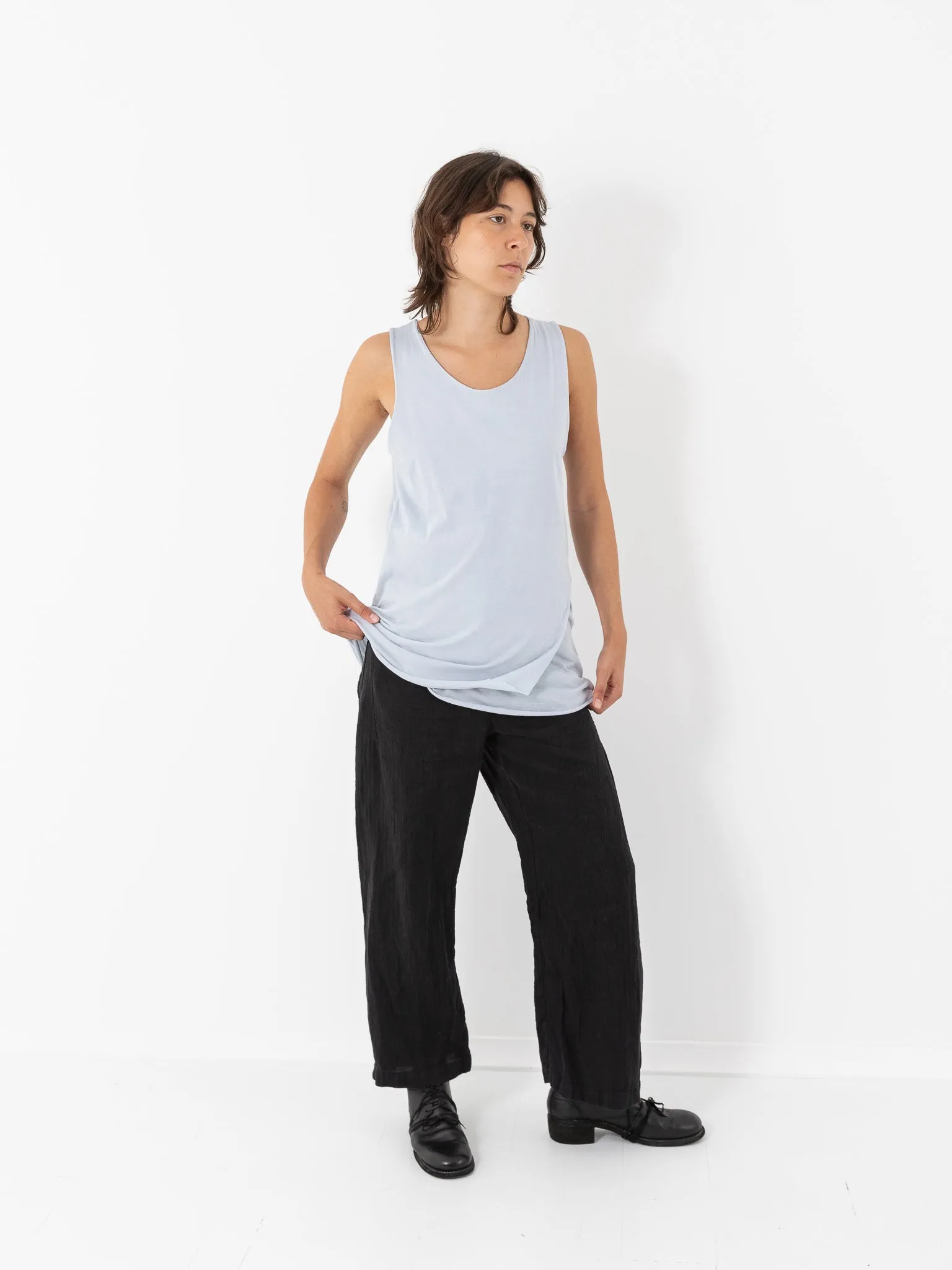 Atelier Suppan Front Cross Tee, Light Blue