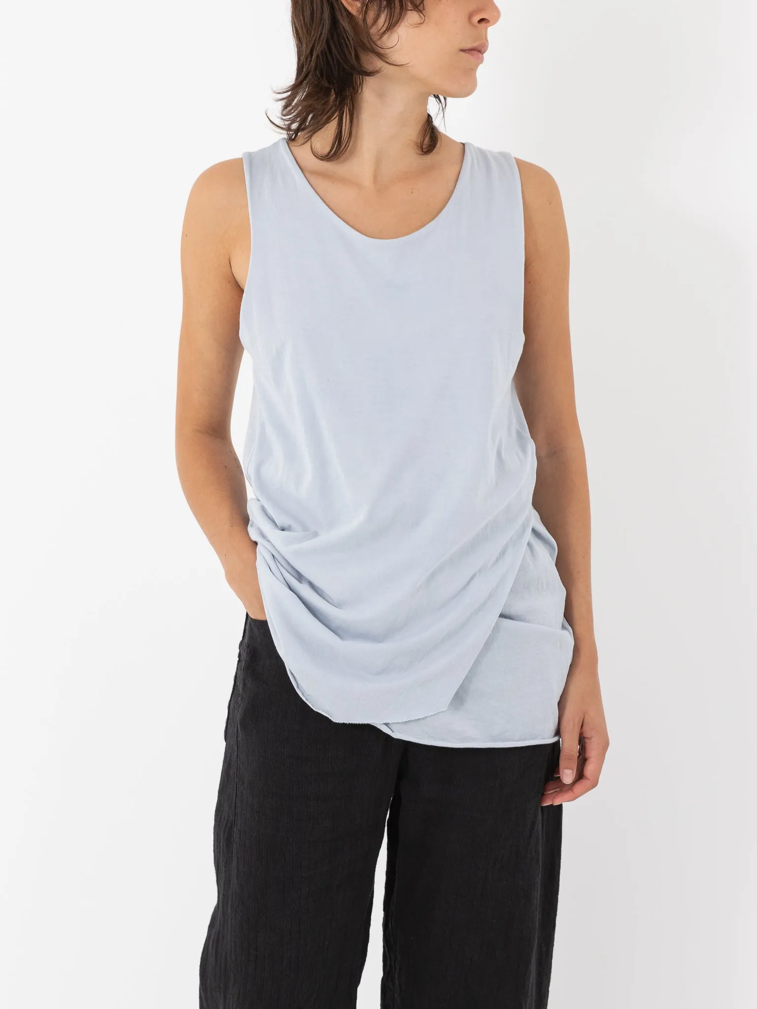 Atelier Suppan Front Cross Tee, Light Blue