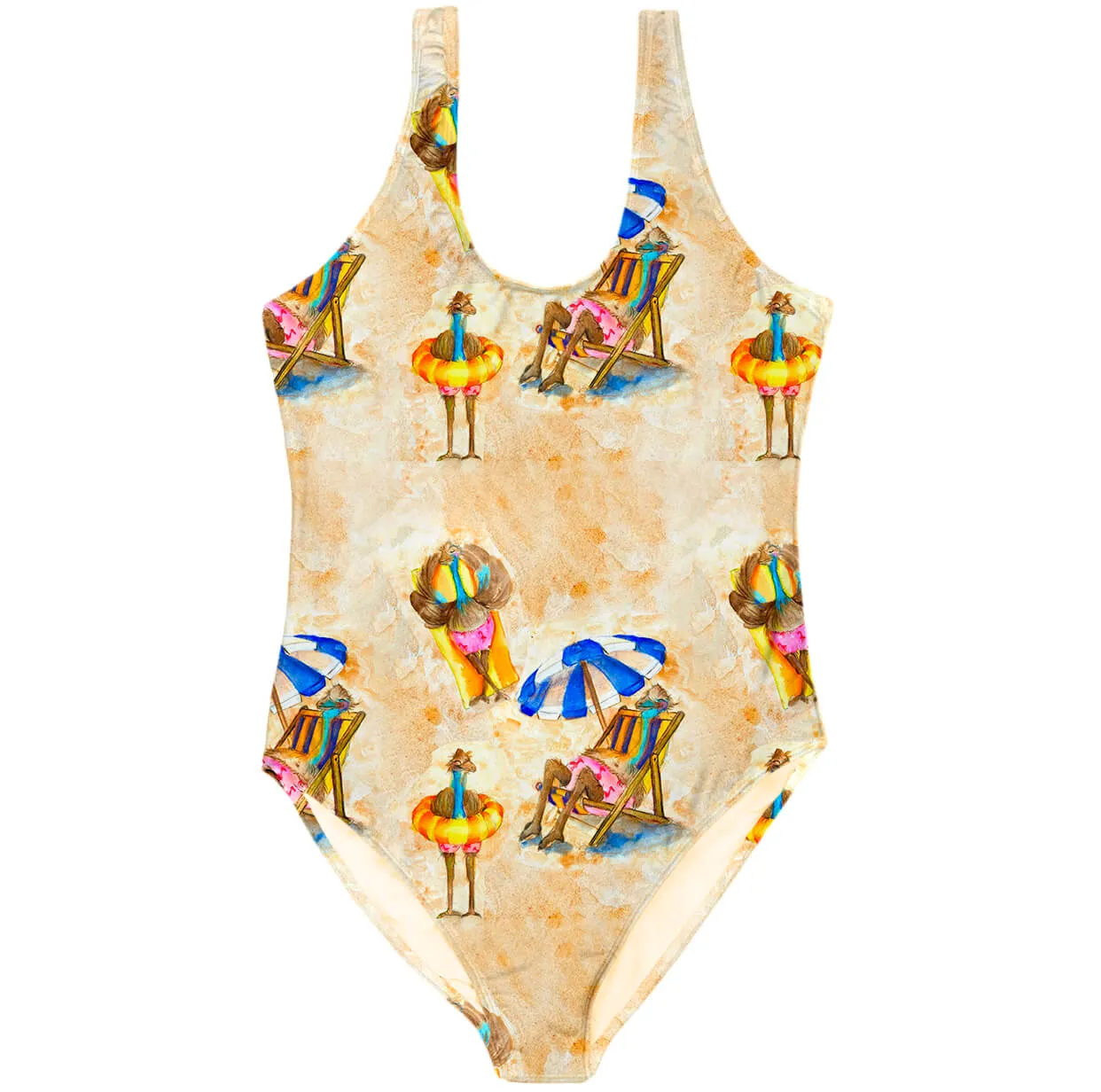 Beach Emu Women's One Piece Sleeveless Swimsuit