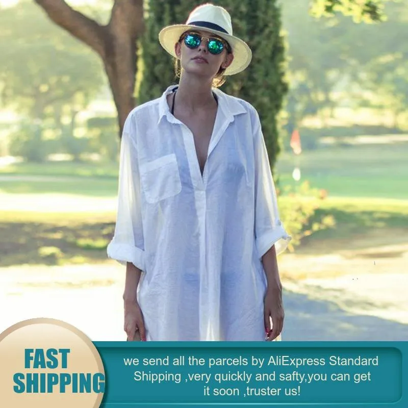 BerryBetty - 2024 Woman Shirts Casual Spring Cotton White Shirt Blouse Women Long Sleeve Beach Kimono Ladies Shirt Streetwear Beach Cover Up