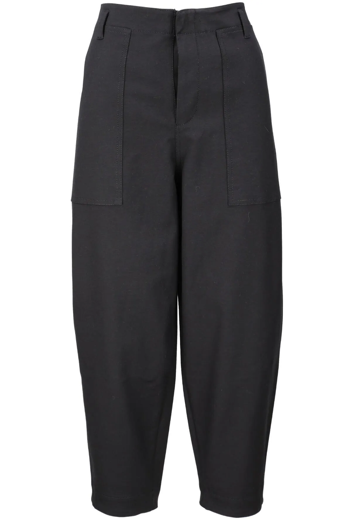 Black Pocket Detail Cropped Pants