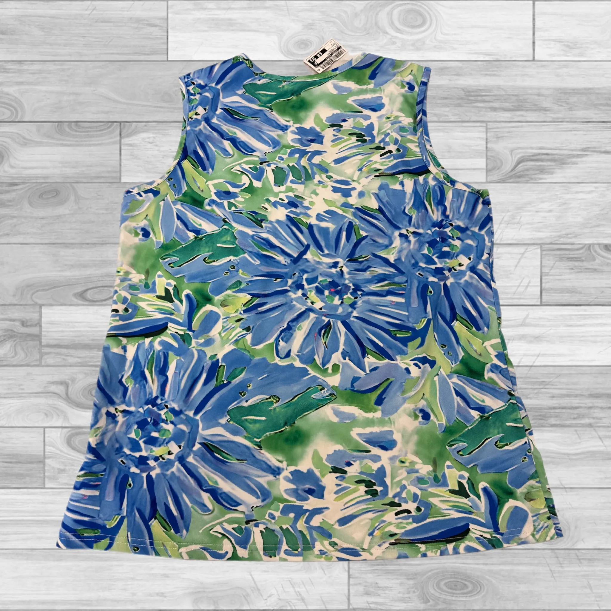 Blue & Green Top Sleeveless Clothes Mentor, Size S