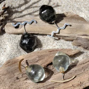 Chunky Front Back Titanium Earrings