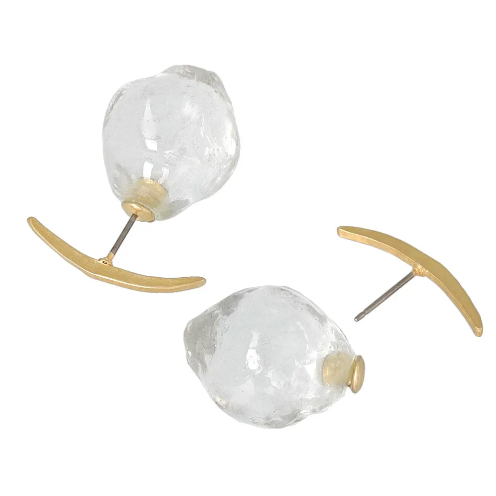 Chunky Front Back Titanium Earrings