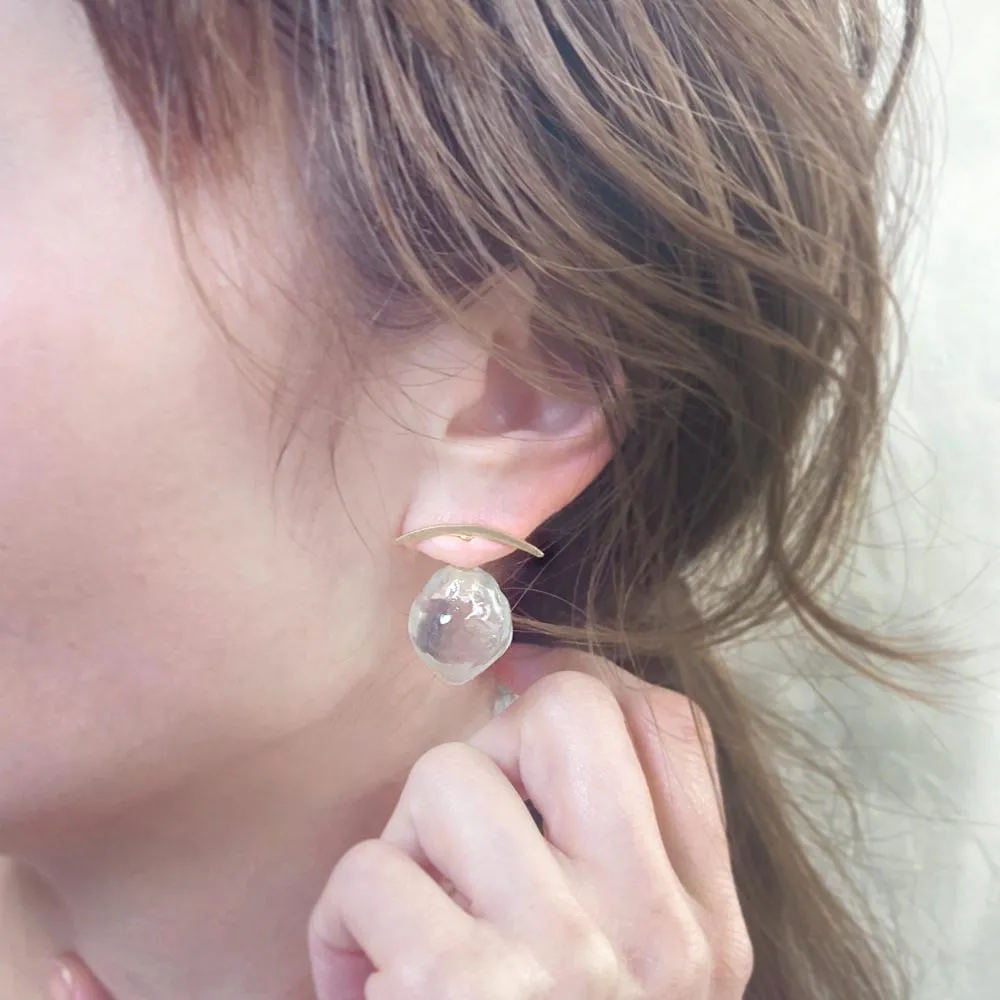 Chunky Front Back Titanium Earrings