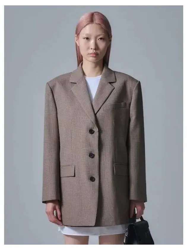 Loose fit single jacket jumper beige domestic product