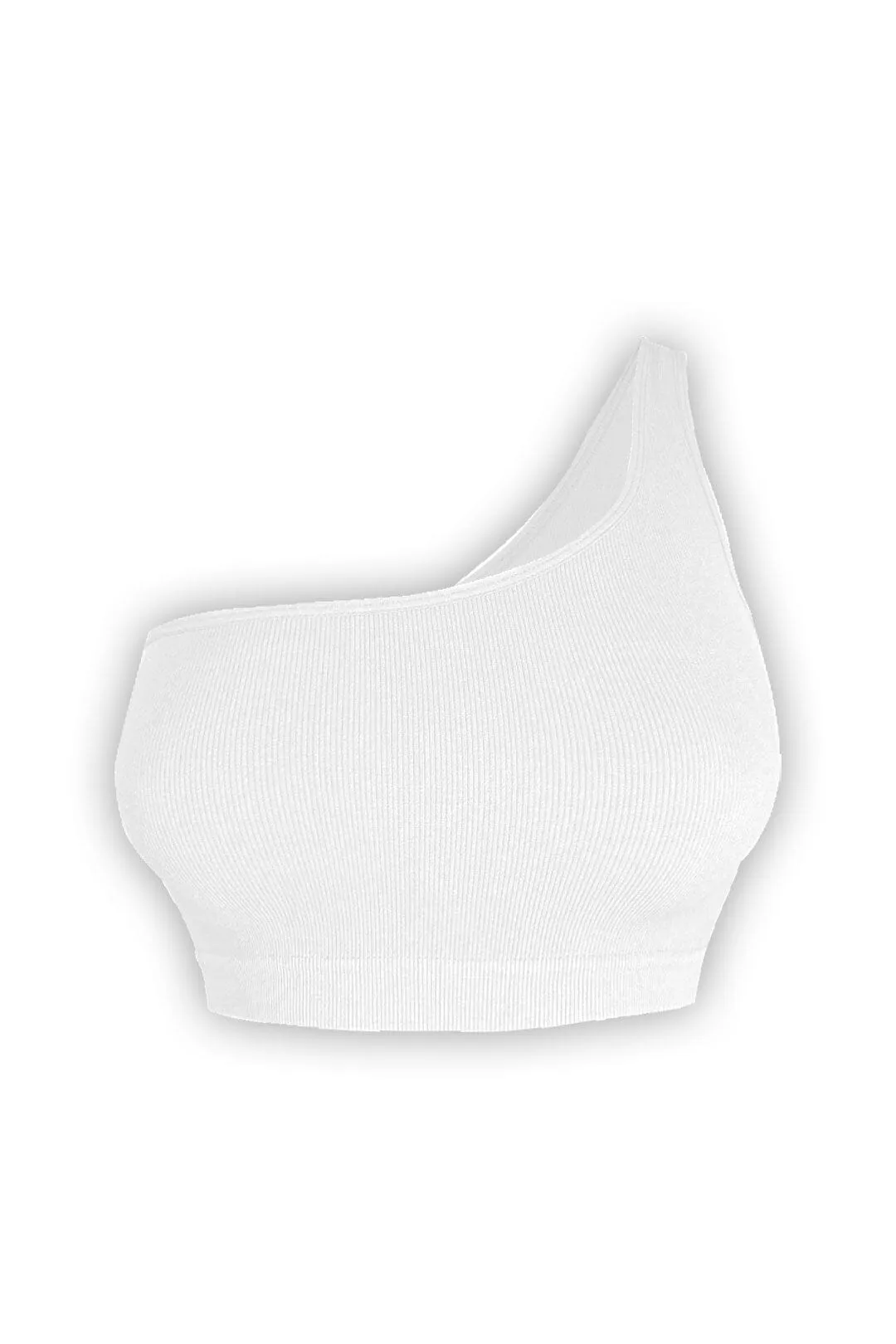 On Repeat Basic Baby Ribbed One Shoulder Top
