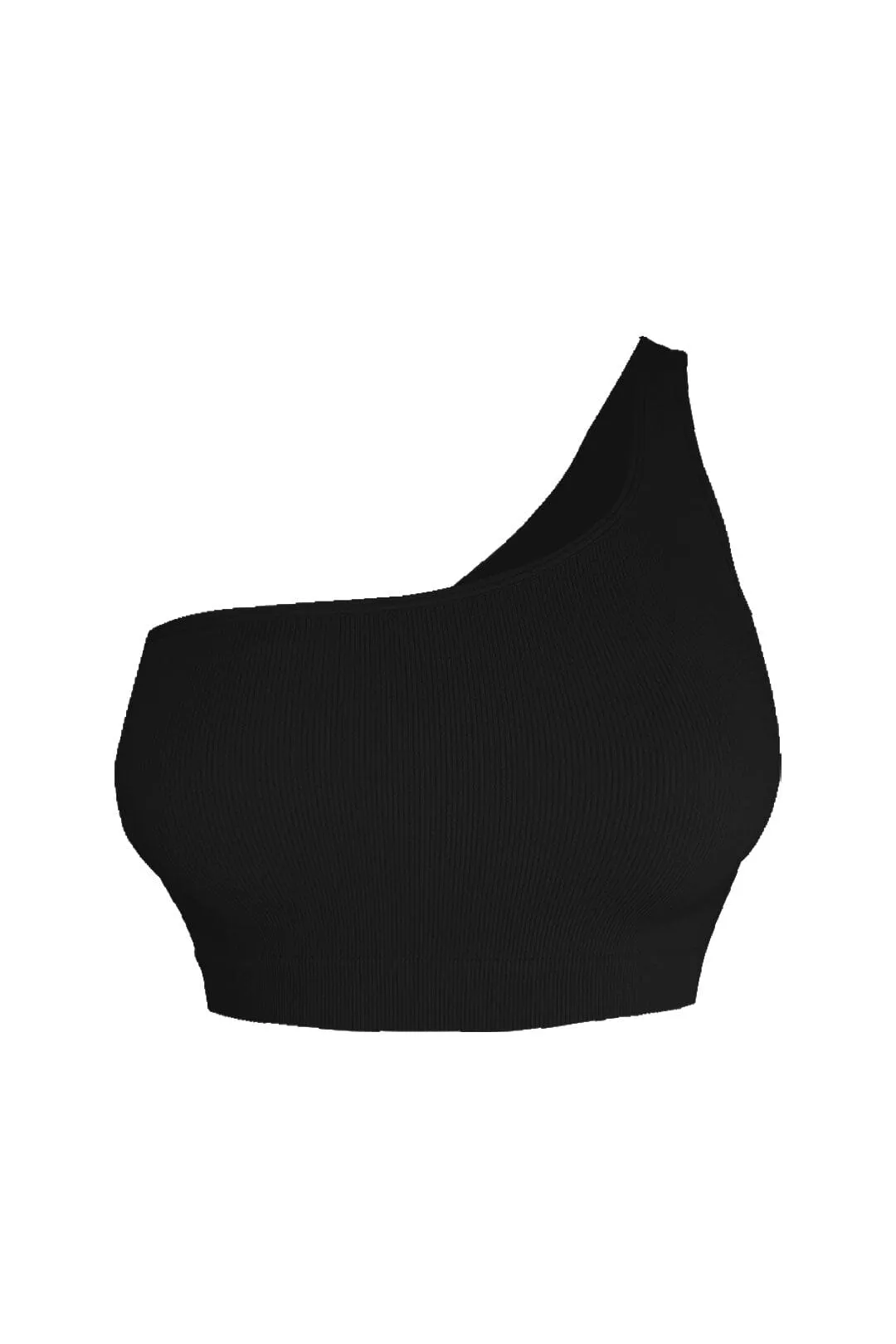 On Repeat Basic Baby Ribbed One Shoulder Top