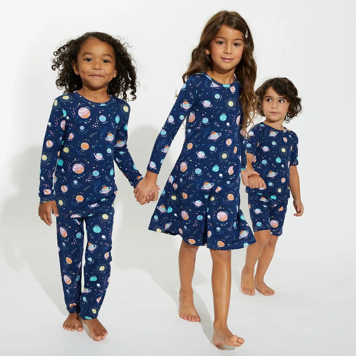 Planets Bamboo Girls' Long Sleeve Dress
