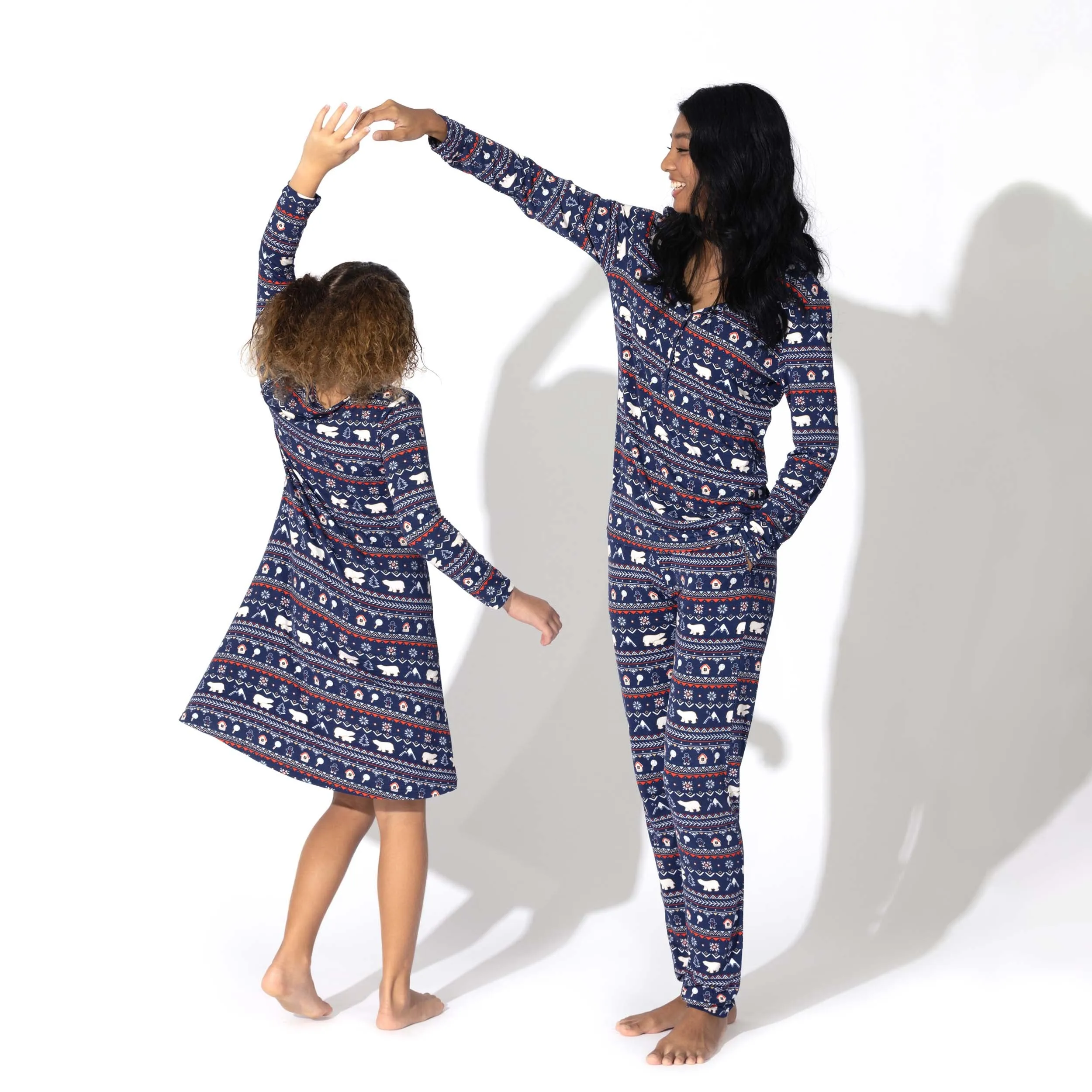 Polar Isle Blue Bamboo Girls' Long Sleeve Dress