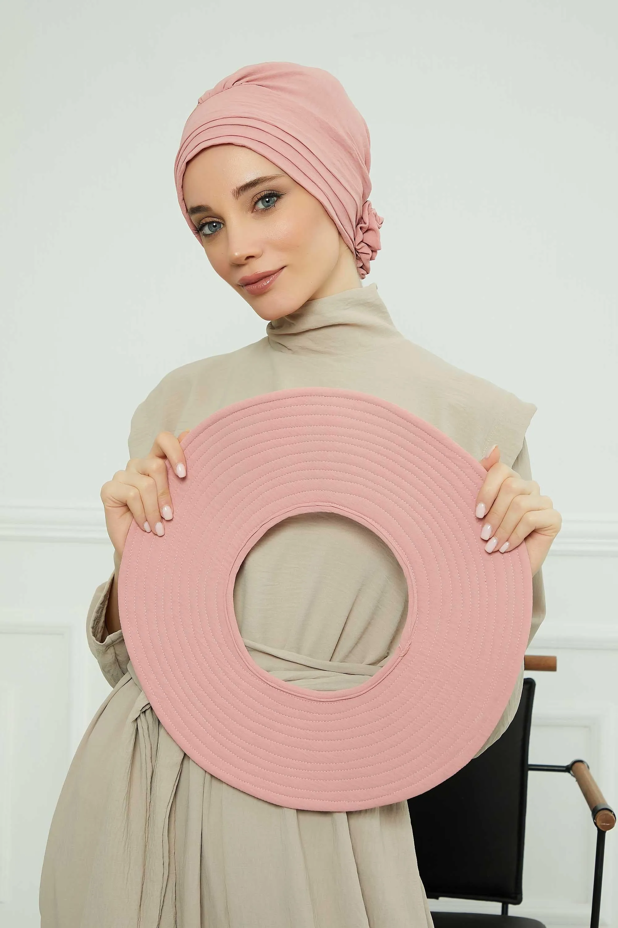 Practicle Detachable Women Sun Hat, Summer Bonnet Cap for Muslim Women, Multi-usage Hijab Sun Hat, Muslim Beach Hat, Sun Protective Hat,S-2A