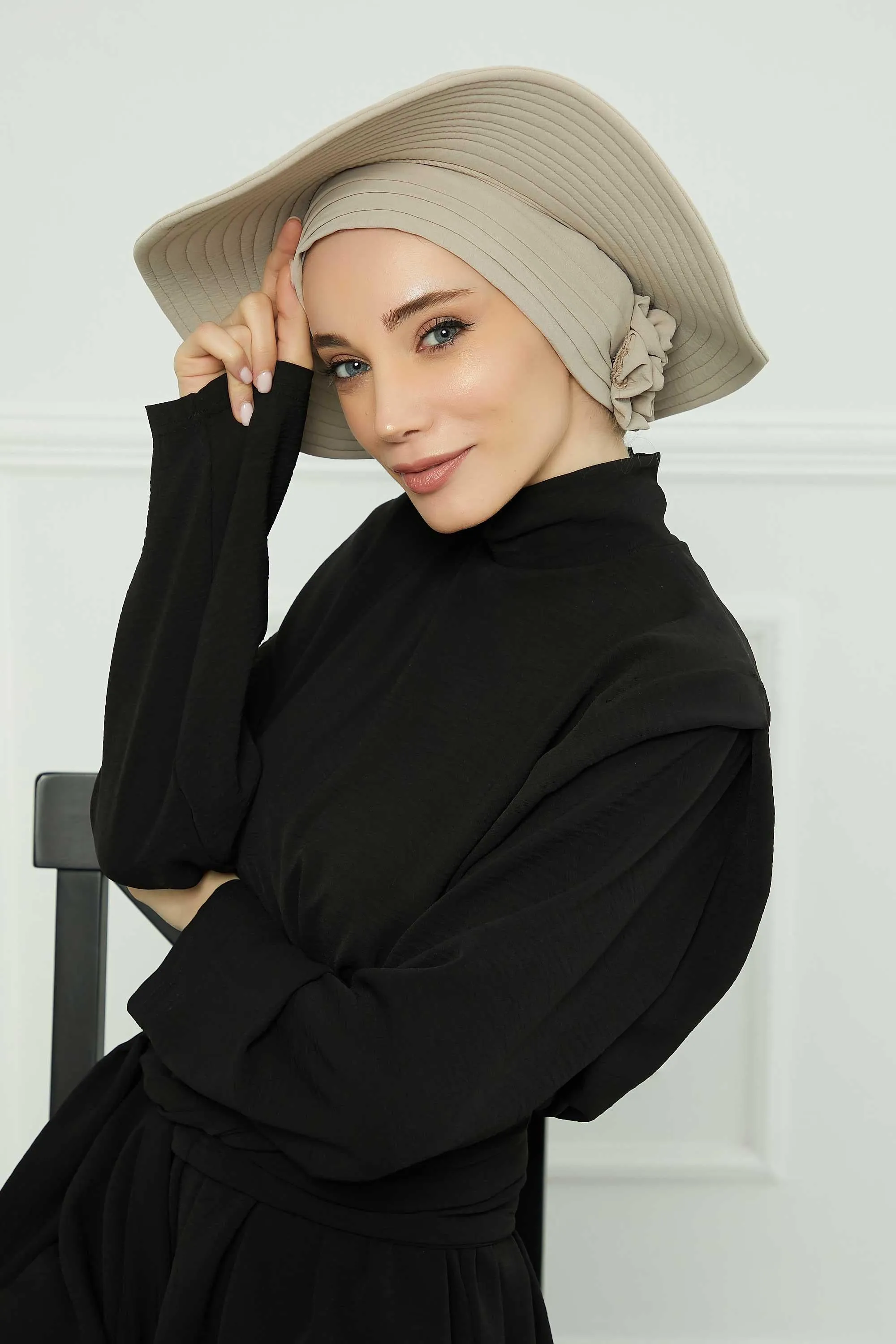 Practicle Detachable Women Sun Hat, Summer Bonnet Cap for Muslim Women, Multi-usage Hijab Sun Hat, Muslim Beach Hat, Sun Protective Hat,S-2A