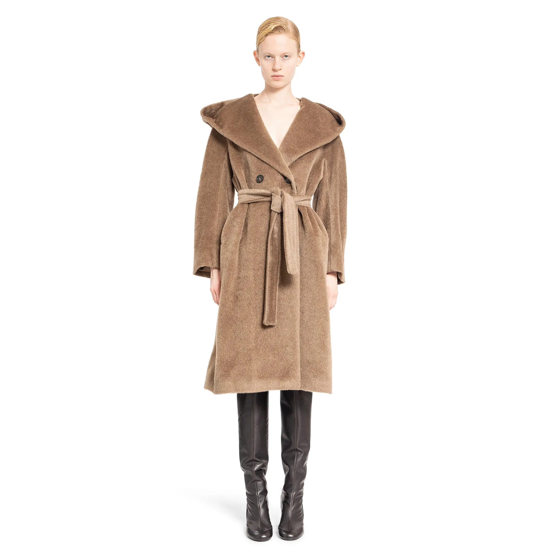 S MAX MARA WOMAN BROWN COATS