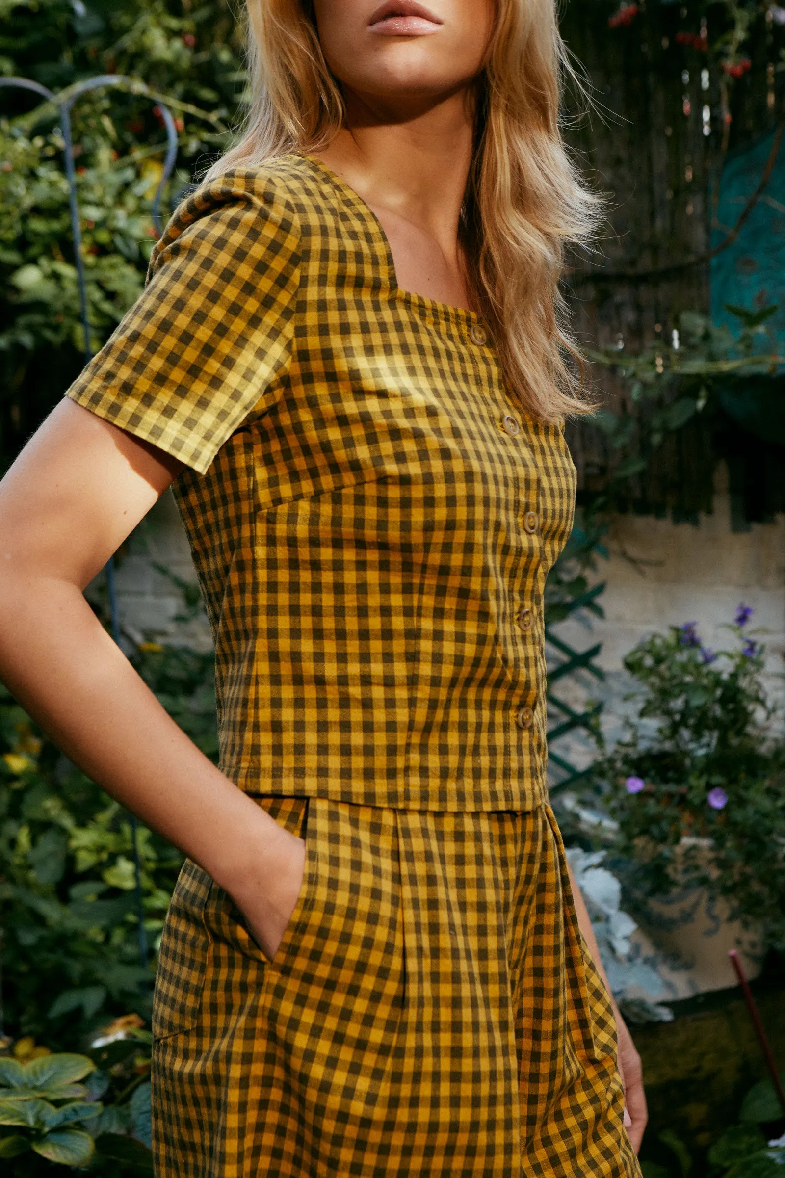 Sanne Shorts Toffee Gingham