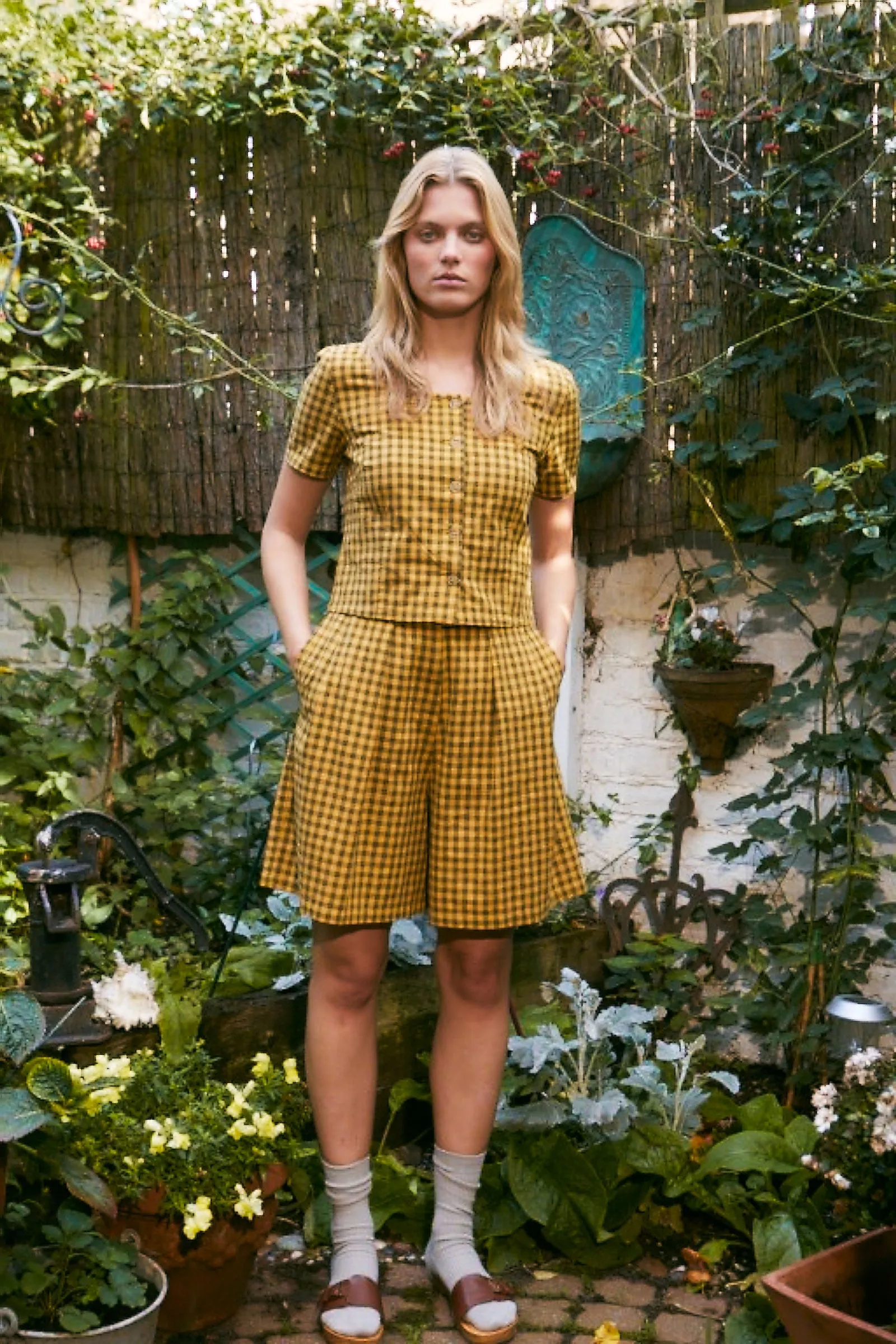 Sanne Shorts Toffee Gingham
