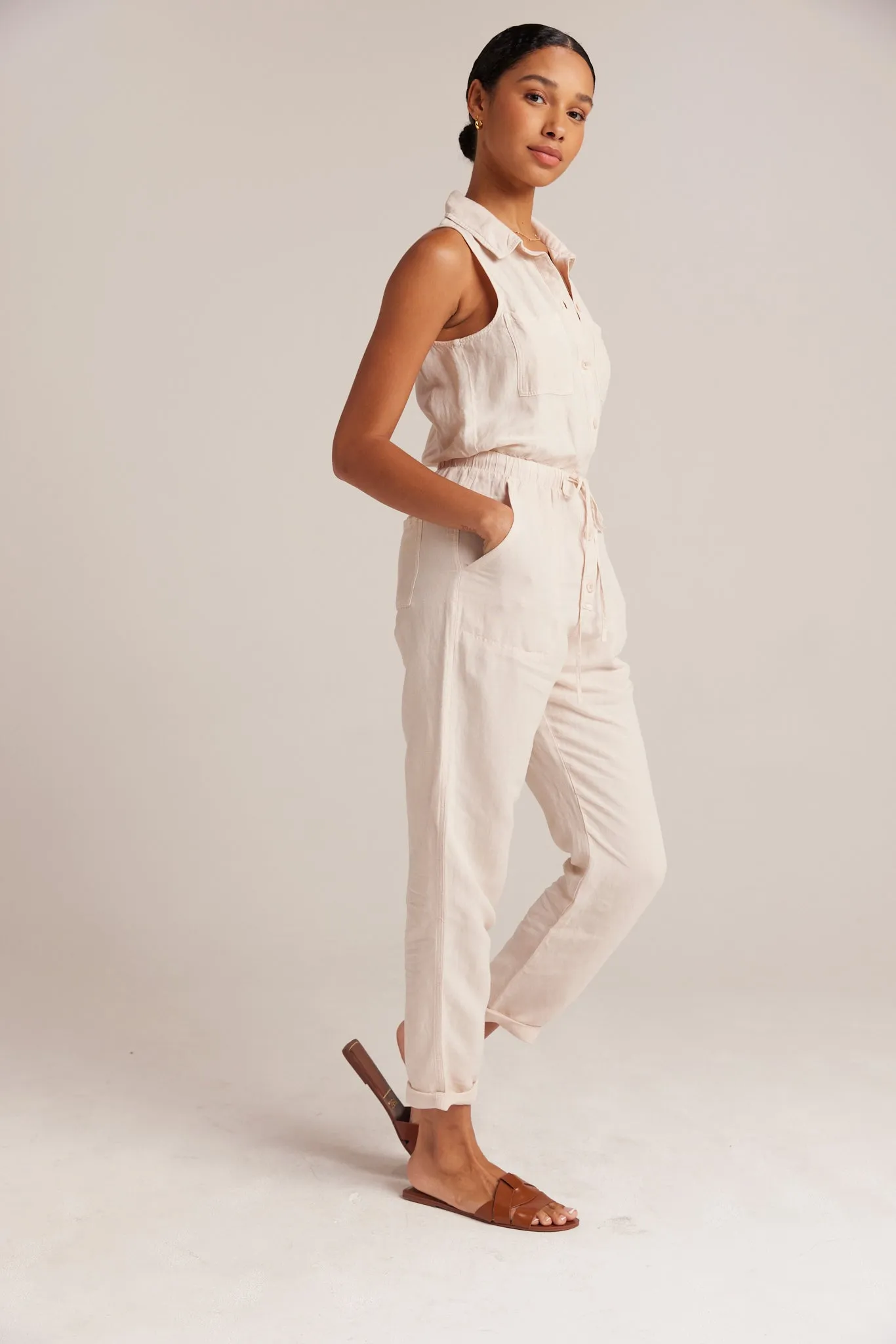 Sunday Pocket Jumpsuit - Sand Khaki