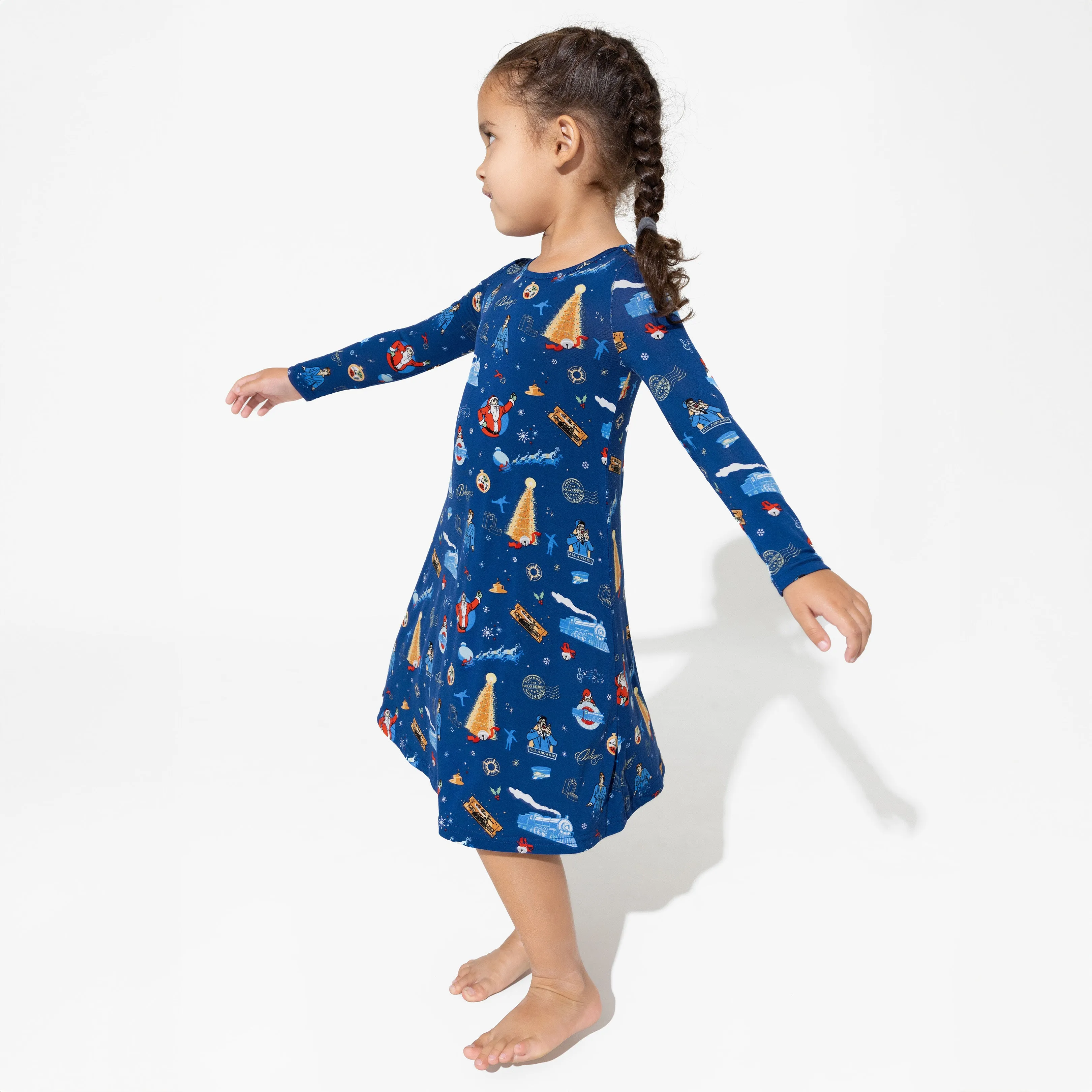 The Polar Express Bamboo Girls' Long Sleeve Dress