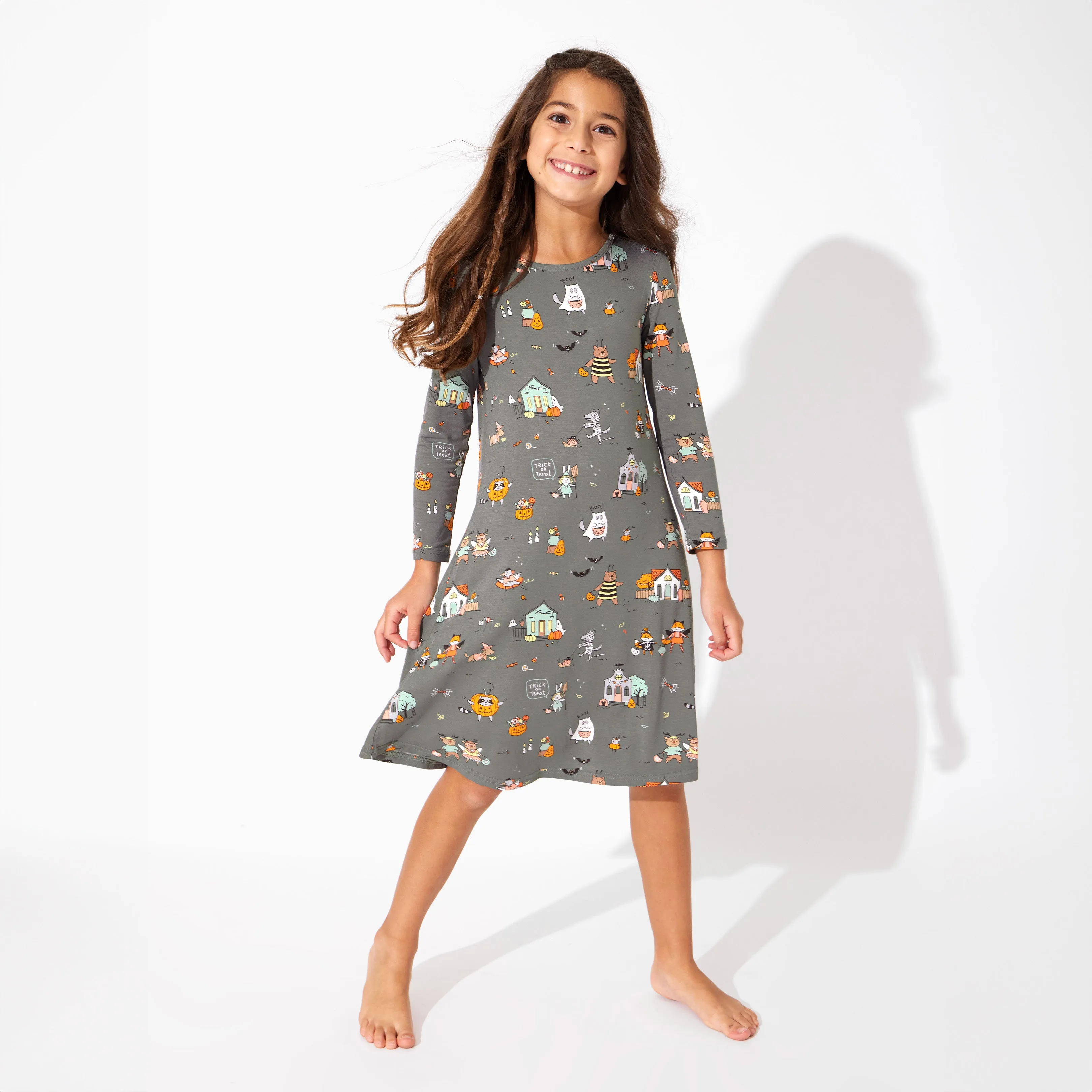 Trick or Treaters Bamboo Girls' Long Sleeve Dress
