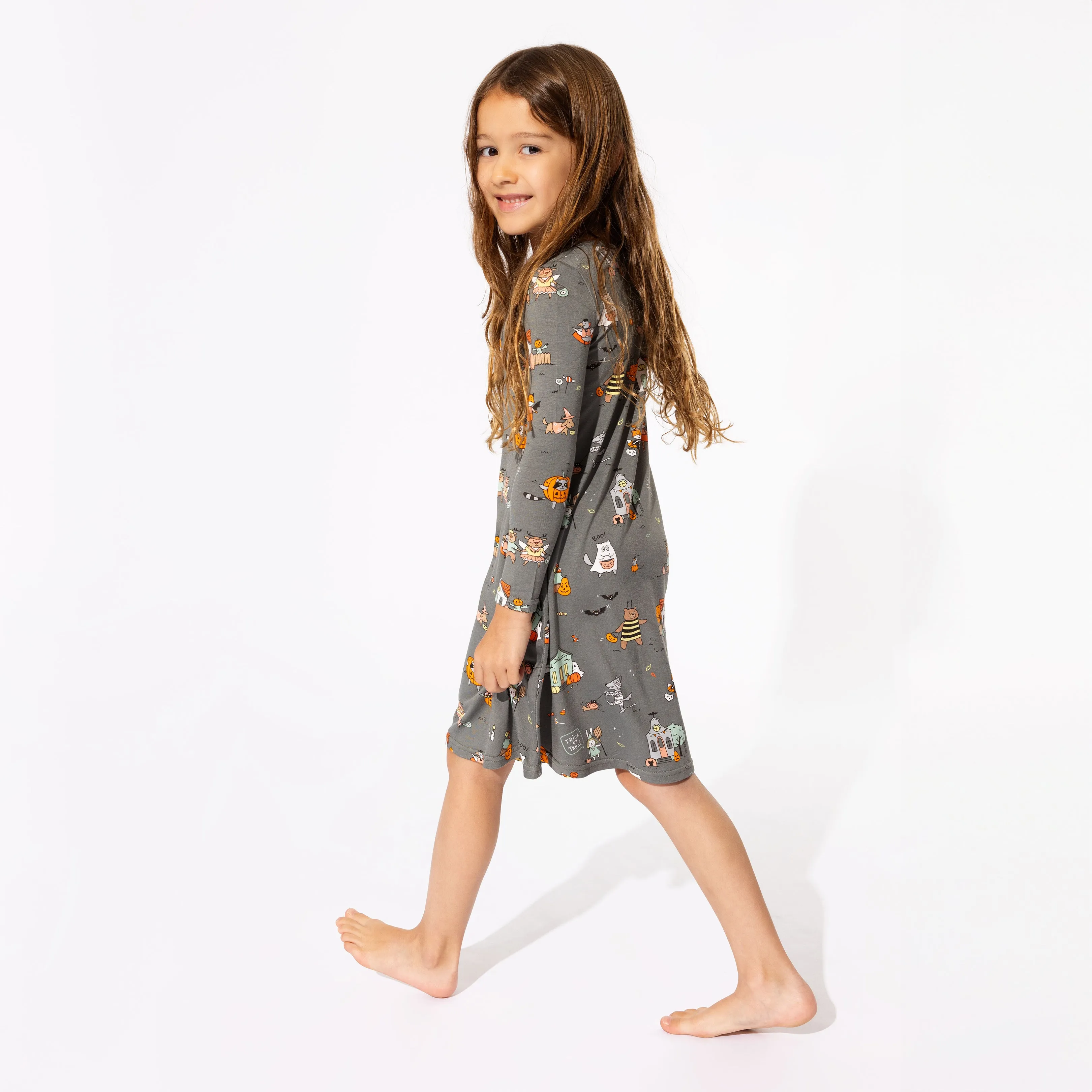 Trick or Treaters Bamboo Girls' Long Sleeve Dress