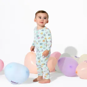Valentine's Candy Hearts Blue Bamboo Convertible Footie
