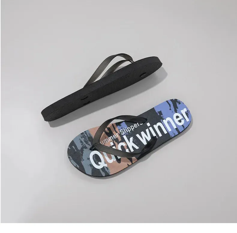 Women's Flip-Flops Personalized Couples Trendy Beach Sandals 2024 Summer New Graffiti Flip-Flops Summer Colorful Fashion