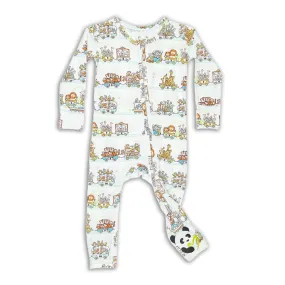 Zoo Train Bamboo Convertible Footie